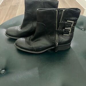 Nine West Black Leather Ankle Booties
